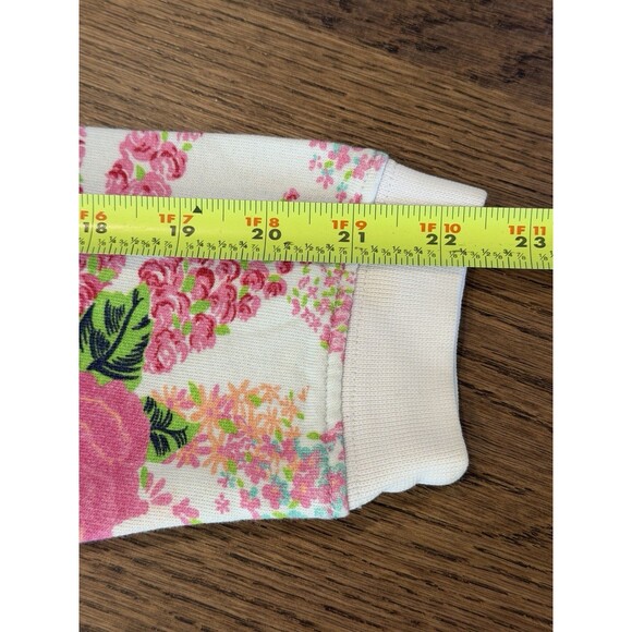 MSGM Floral Crop Sweatshirt Women’s Size M White Multi Crew Neck Made In Italy - Picture 9 of 11